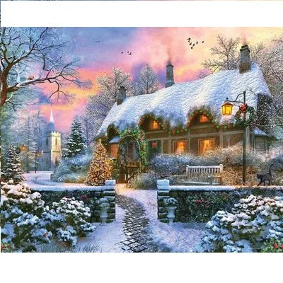 Ladies rings with dawn sunstone -Springbok Christmas Cottage 1000-Pieces Jigsaw Puzzle