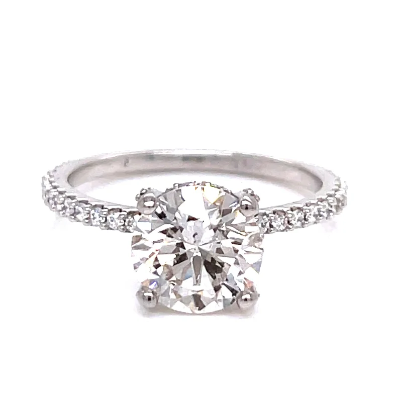 Ladies engagement rings with nova settings -Pave Natural Diamond Engagement Ring 2.38ct tw