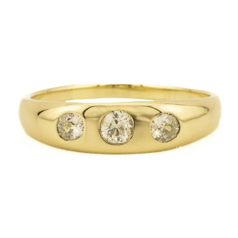 Ladies rings vintage shine -0.65ctw European Cut Diamond Band Ring in 14K Yellow Gold - Size 12.5