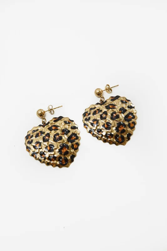 Ladies earrings with sea emerald -You Have My Heart Leopard earrings