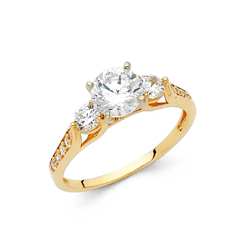 Ladies engagement rings for stage love -14K CZ ENGAGEMENT RING