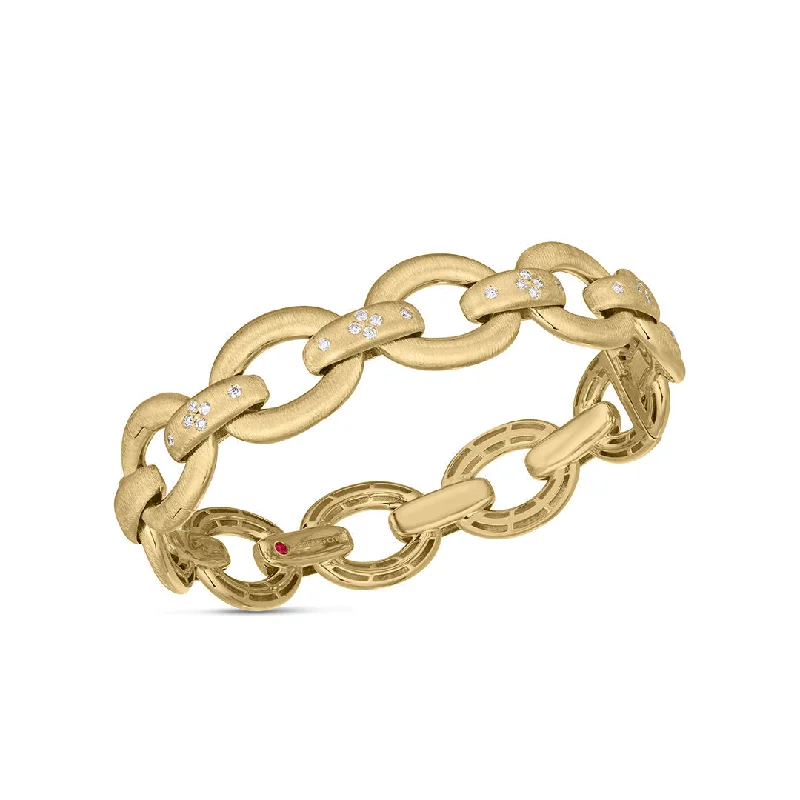 ladies-everyday-rope-twist-bracelets-18k Yellow Gold Duchessa Diamond Satin Oval Link Bracelet