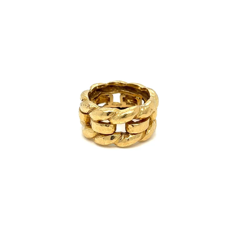 Ladies rings for prom charm -David Webb Woven Gold Unisex Band Ring