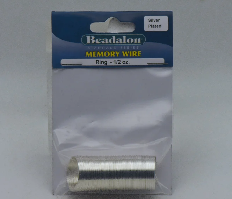 Ladies rings for guide charm -Beadalon - NOS Silver Plated 1/2oz Ring Memory Wire ~99 Loops