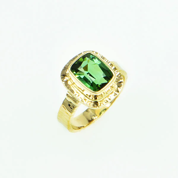 Ladies rings glowing elegance -Afghan Green Tourmaline Ring