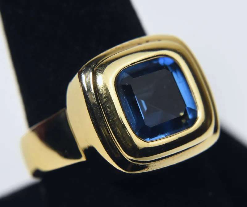 Ladies rings fine elegance -Blue Topaz Vermeil Ring - Size 9