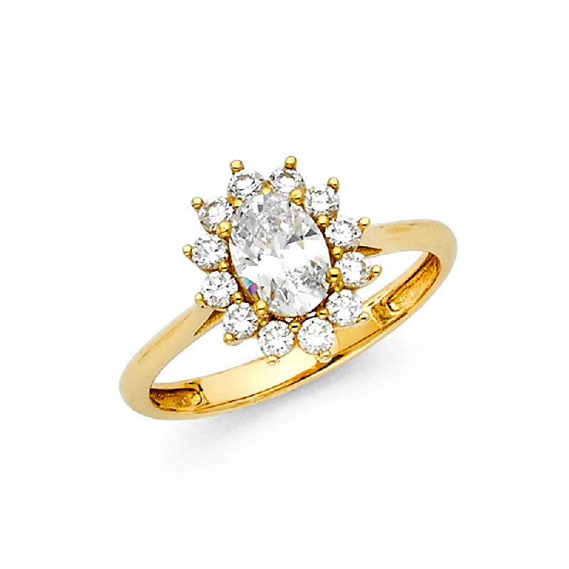 Ladies engagement rings sleek brilliance -14K CZ ENGAGEMENT RING