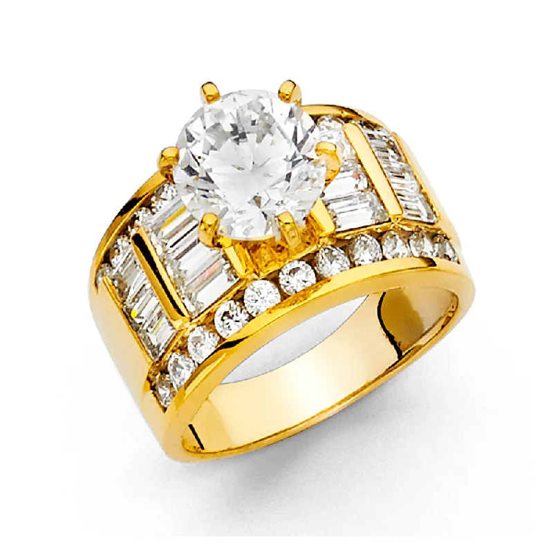 Ladies engagement rings for free-spirit vows -14K CZ ENGAGEMENT RING