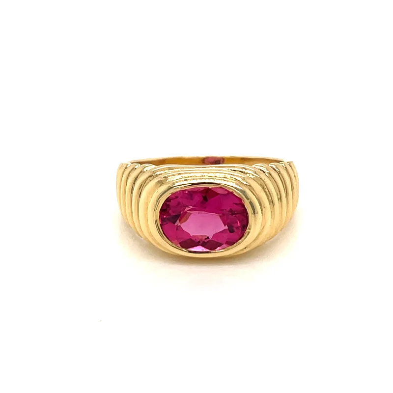 Ladies rings platinum glow -Bulgari 5 Carat Tourmaline Gold Vintage Ring