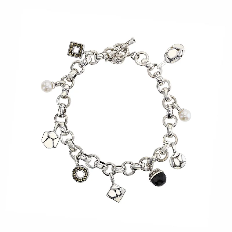 ladies-gift-charm-link-bracelets-John Hardy Kali Toggle Charm Bracelet In Sterling Silver And 18k Gold