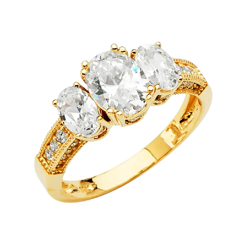 Ladies engagement rings for dancer unions -14K CZ ENGAGEMENT RING