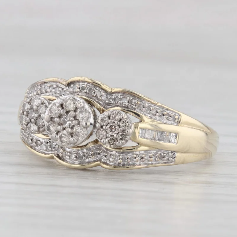 Ladies engagement rings modern romance -0.38ctw Diamond Engagement Ring 10k Yellow Gold Size 10.25