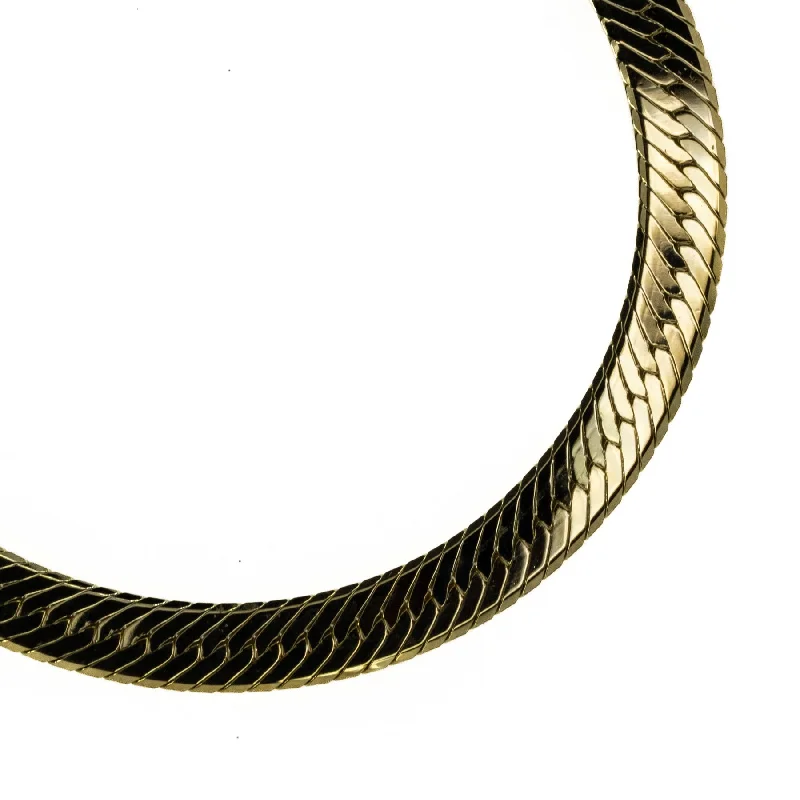 Ladies rings for educator charm -16" Herringbone Chain Necklace in 14K Yellow Gold