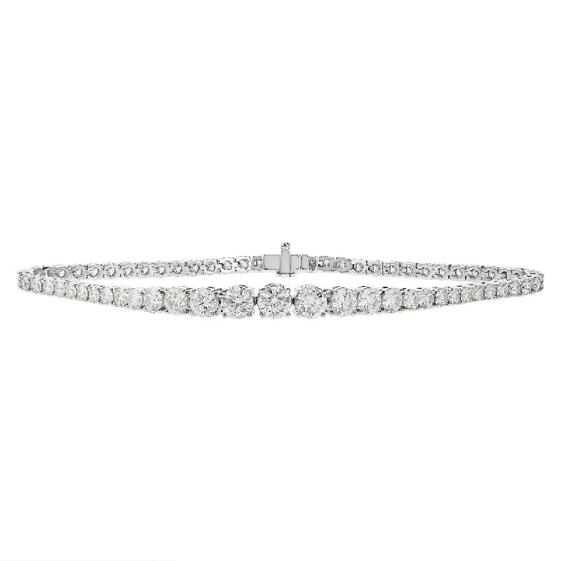 ladies-vintage-cable-bracelets-Graduated Round Brilliant Diamond Line Bracelet