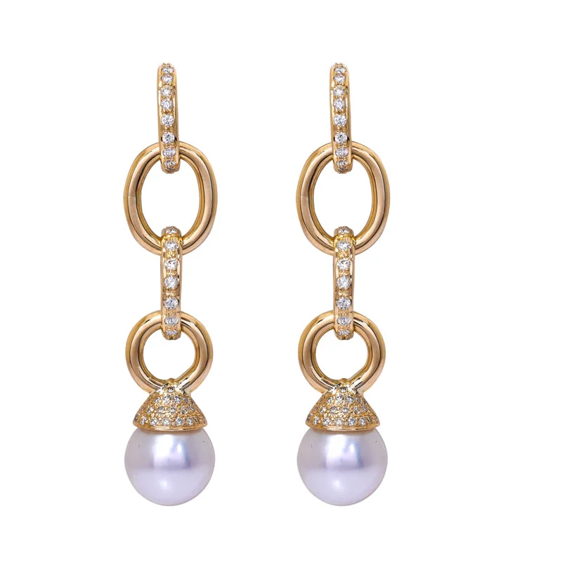 Ladies earrings for spa charm -Earrings- South Sea Pearl and Diamond