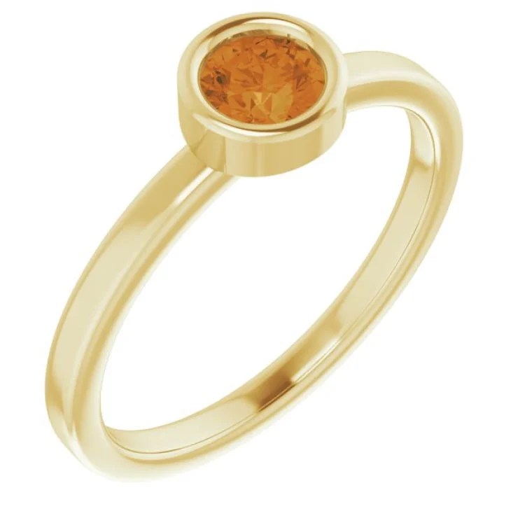 Ladies rings with memento stones -14K Yellow 4.5 mm Natural Citrine Ring