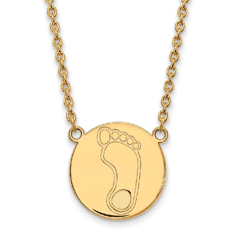 ladies-bridal-station-necklaces-14k Gold Plated Silver North Carolina Large Disc Necklace