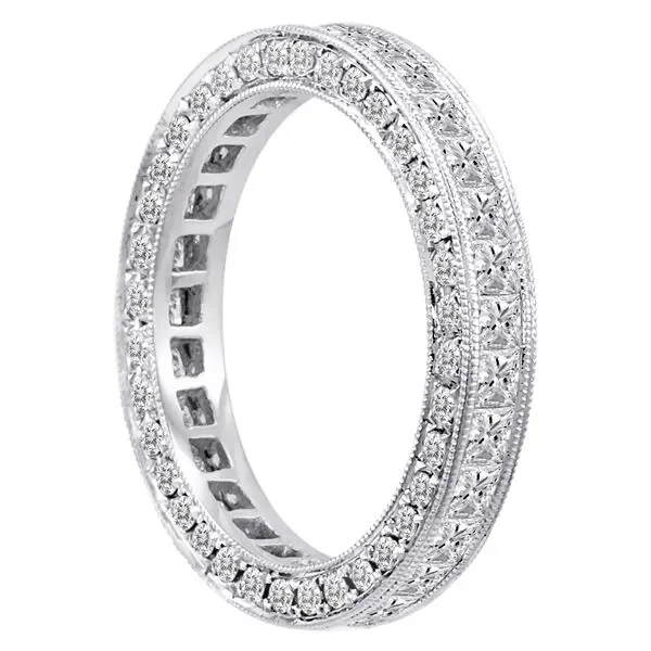 Ladies rings 22k white gold -Princess-Cut Diamond Eternity Ring in 18K White Gold