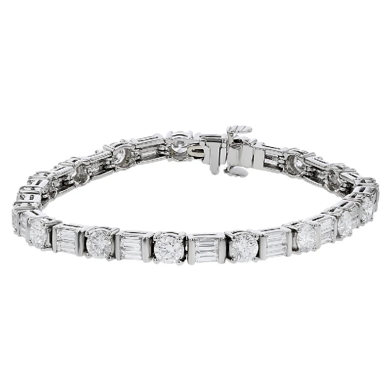 ladies-infinity-cuff-link-bracelets-Platinum Diamond Line Bracelet