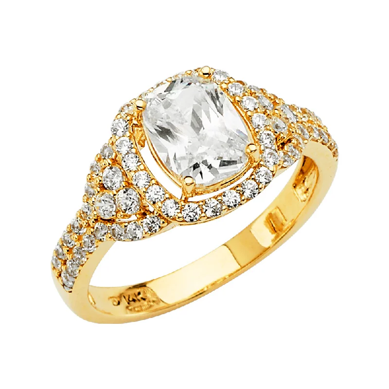 Ladies engagement rings thick brilliance -14K CZ ENGAGEMENT RING