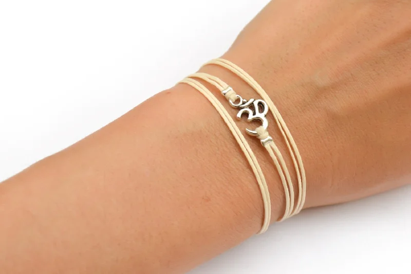 ladies-infinity-cuff-link-bracelets-Reserved - Black wrapped bracelet with three charms