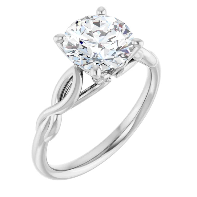 Ladies engagement rings for adventure unions -GRACE 14K White Gold Round Solitaire Engagement Ring