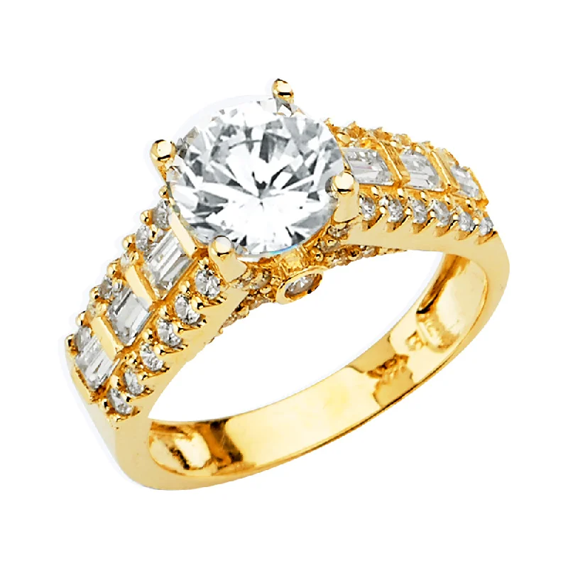 Ladies engagement rings woven romance -14K CZ ENGAGEMENT RING