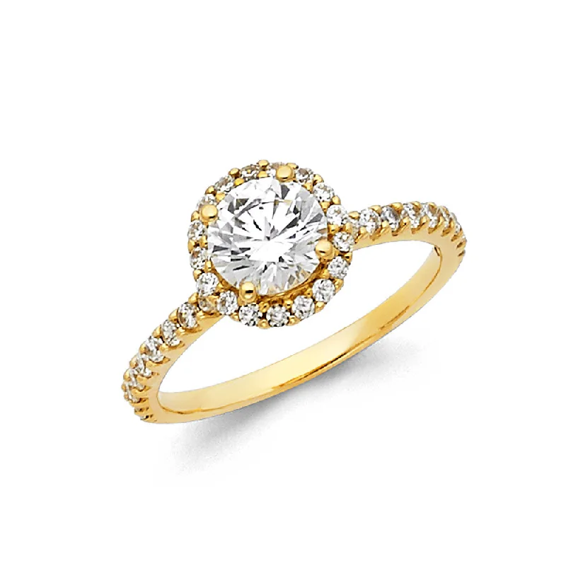 Ladies engagement rings skin-friendly alloys -14K CZ ENGAGEMENT RING