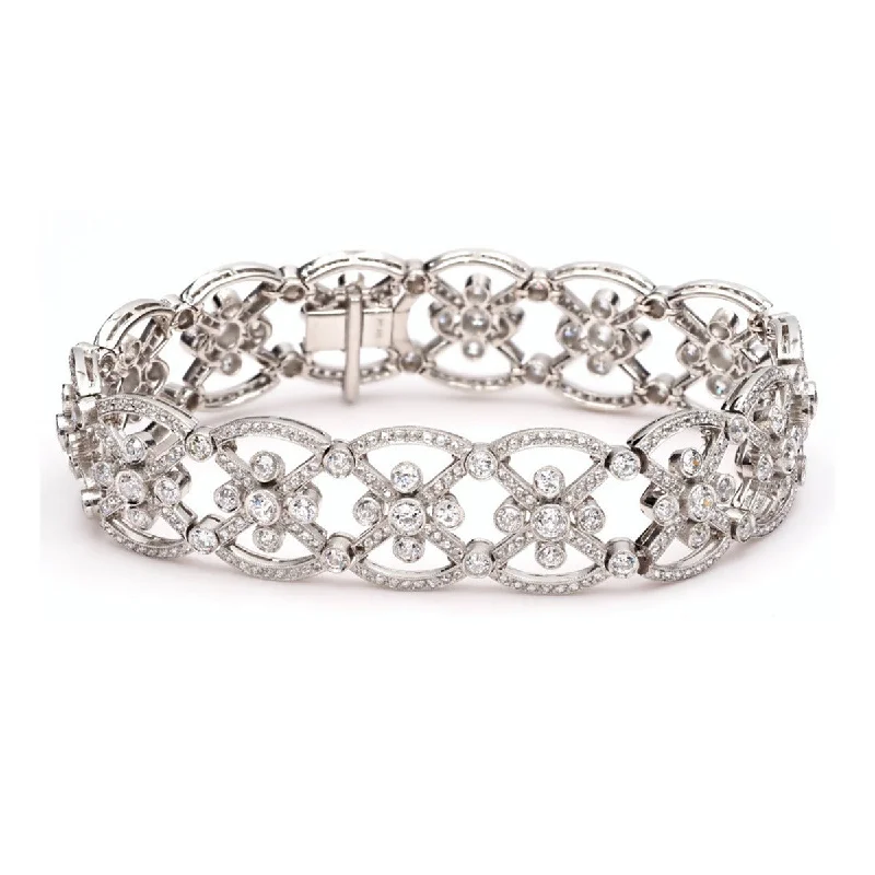 ladies-moon-bangle-stack-bracelets-Platinum Diamond Flexible Bracelet