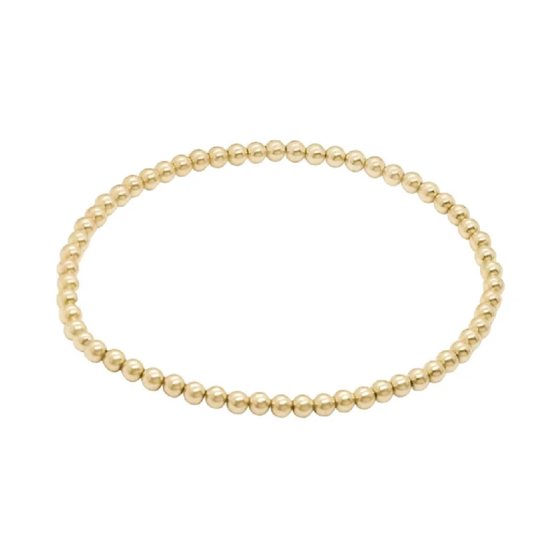 ladies-trendy-bangle-stack-bracelets-Bead Bracelet (10K Gold - Medium)