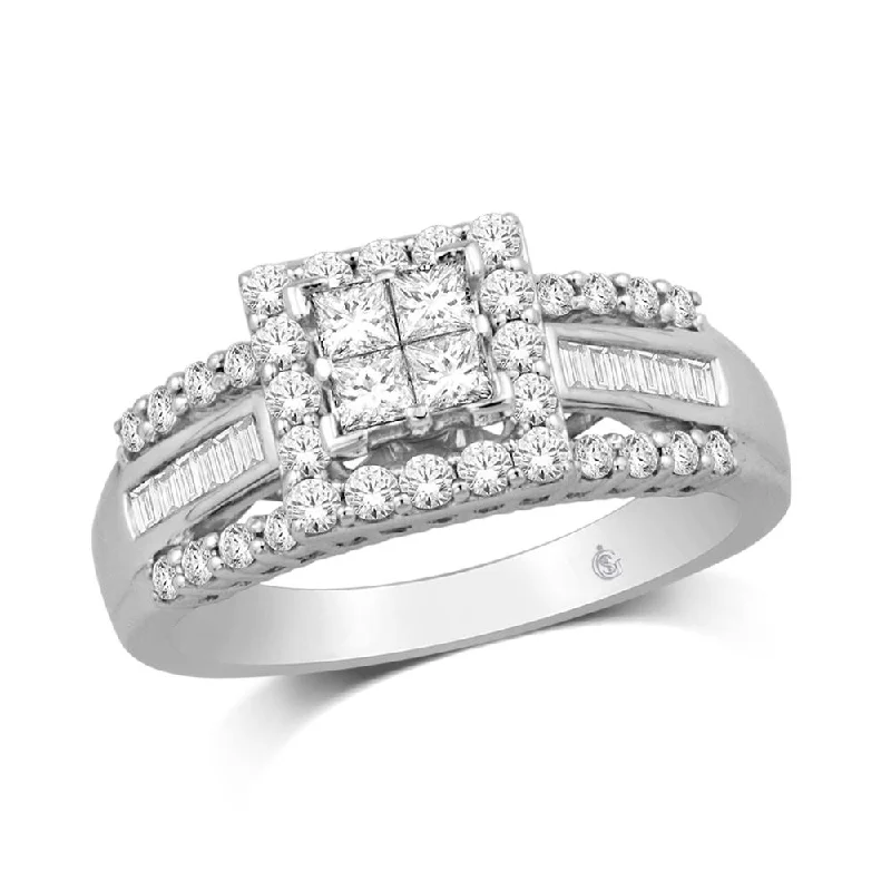 Ladies engagement rings for future unions -10K White Gold 1 Ct.Tw. Diamond Engagement Ring