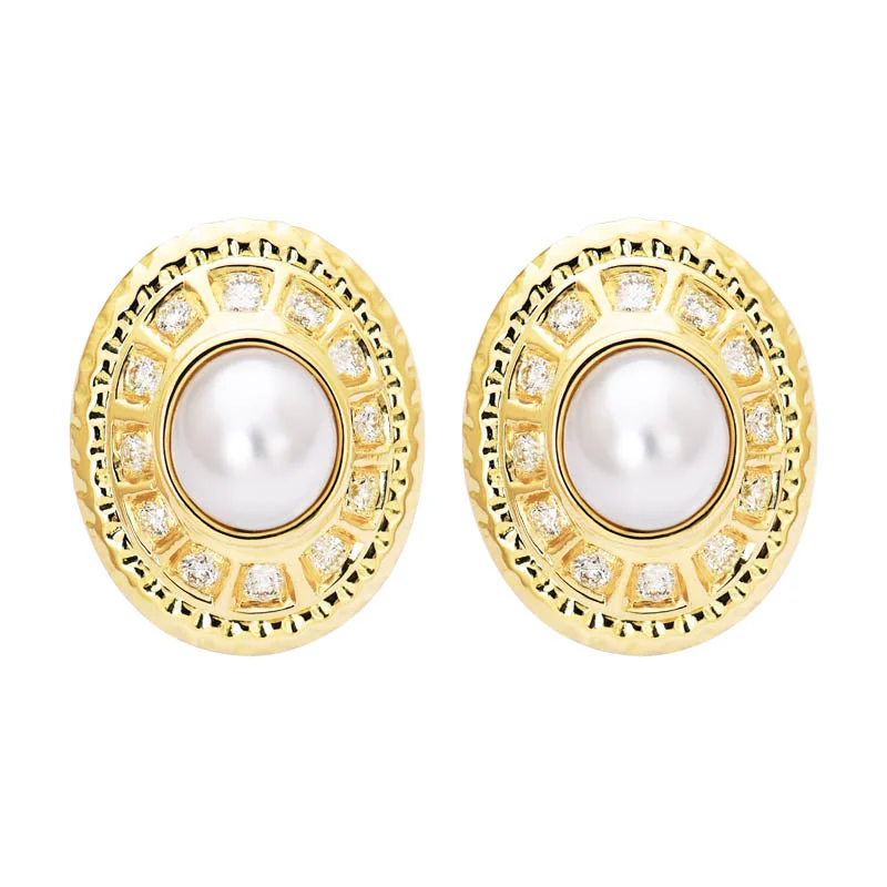 Ladies earrings creative shine -Earrings- South Sea Pearl and Diamond