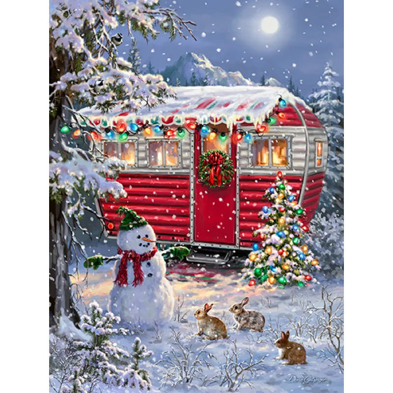 Ladies rings with flare designs -Springbok Snowy Retreat 1000-Piece Christmas Puzzle