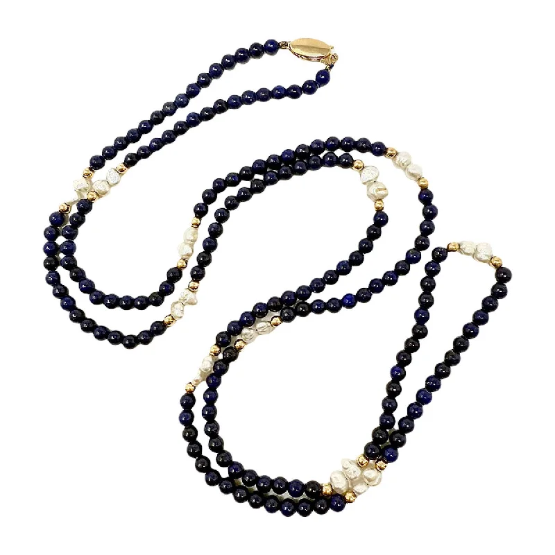 ladies-flower-torque-necklaces-Lapis Necklace