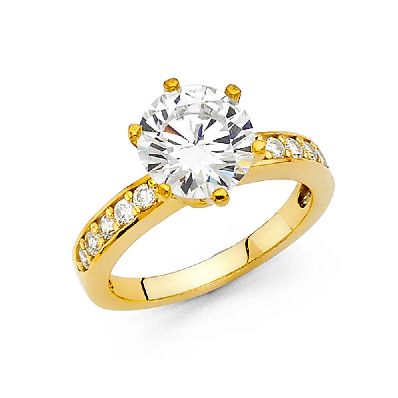 Ladies engagement rings with ring brilliance -14K CZ ENGAGEMENT RING