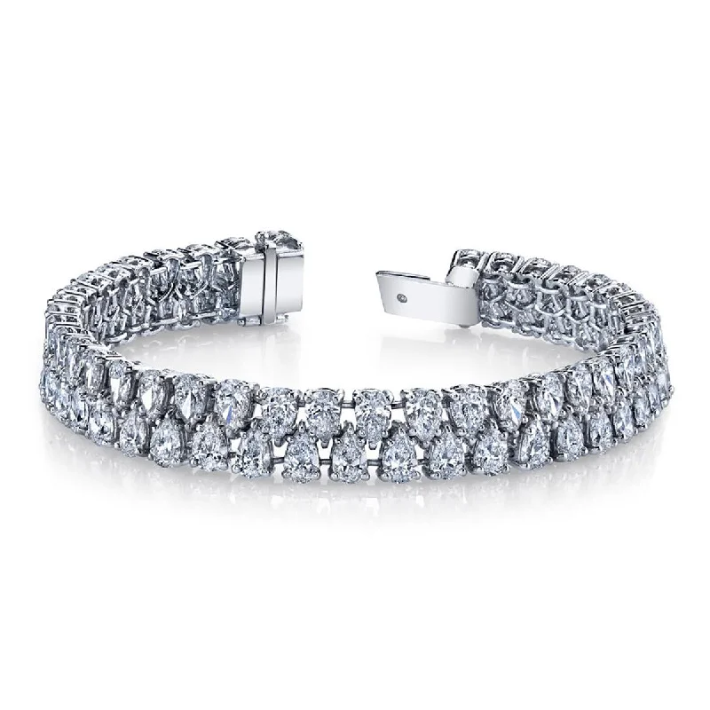 ladies-unique-charm-link-bracelets-Floating Diamond Interlinking Vault Bracelet