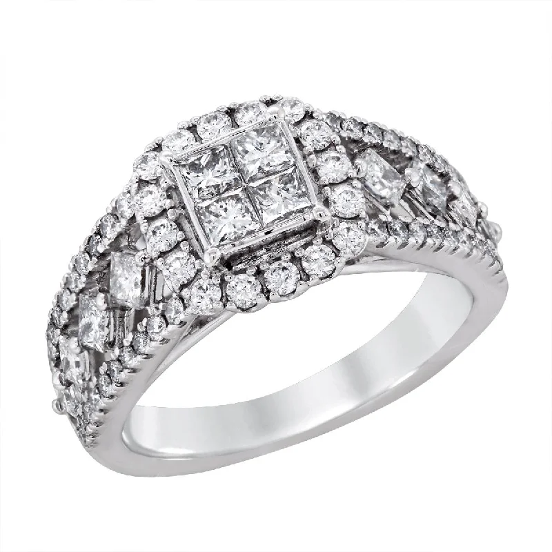 Ladies engagement rings creative unions -WHITE GOLD DIAMOND PAVE ENGAGEMENT RING, 1/2 CT TW