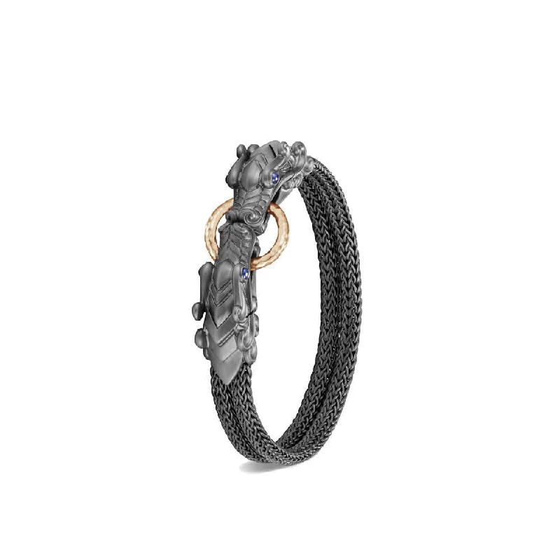 ladies-fashion-bangle-stack-bracelets-John Hardy Naga Station Blackened Bracelet BMS60212OZBRD