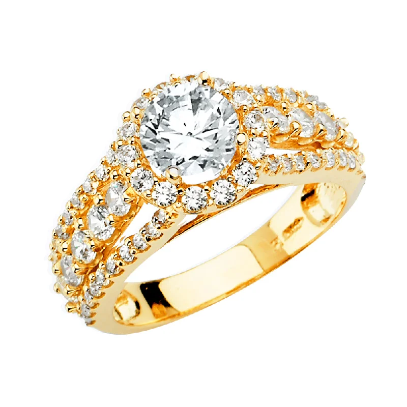 Ladies engagement rings for yoga love -14K CZ ENGAGEMENT RING