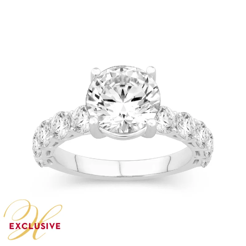 Ladies engagement rings fancy vows -CLASSIC STYLE WHITE GOLD ENGAGEMENT RING SETTING WITH SIDE DIAMONDS, 1.73 CT TW