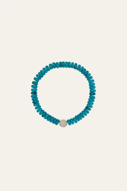 ladies-gemstone-cable-bracelets-6,4 mm turquoise bead bracelet