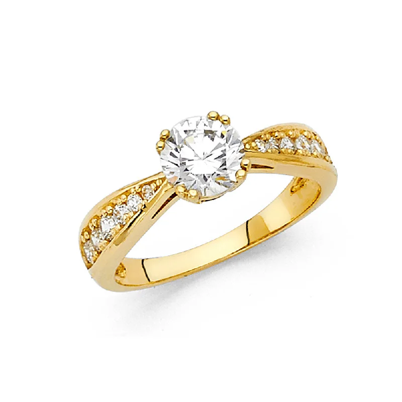 Ladies engagement rings for musical vows -14K CZ ENGAGEMENT RING