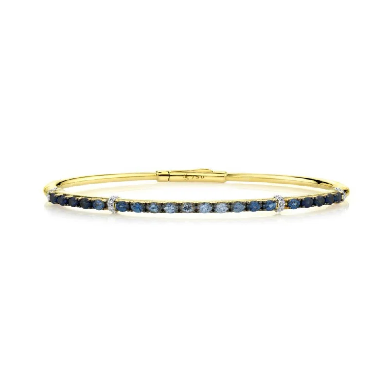 ladies-heart-cable-bracelets-Sapphire and Diamond Bangle Bracelet