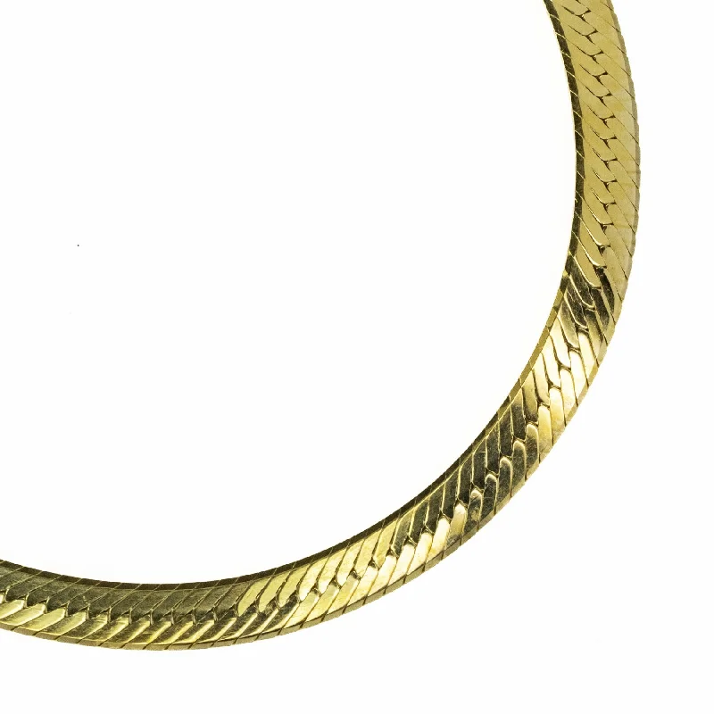 16" Herringbone Chain Necklace in 14K Yellow Gold