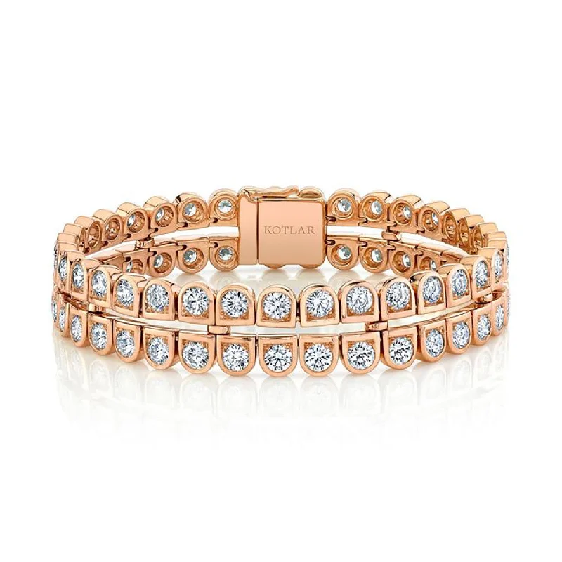 ladies-gift-woven-cord-bracelets-Scallop Silhouette Double Row Diamond Bracelet