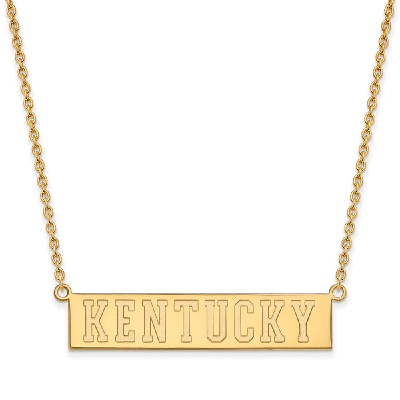 ladies-silver-gold-necklaces-14k Gold Plated Silver U of Kentucky Large Pendant Necklace