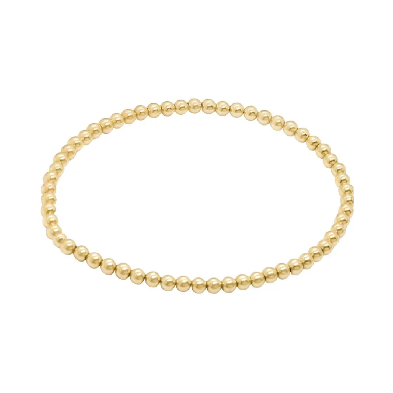 ladies-cross-charm-link-bracelets-Bead Bracelet (Gold Filled - Medium)