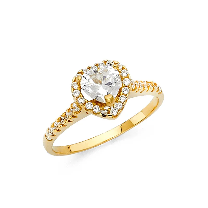 Ladies engagement rings for video unions -14K CZ ENGAGEMENT RING