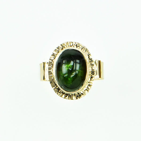 Ladies rings with trail designs -Green Tourmaline 5.60 ct. Ring