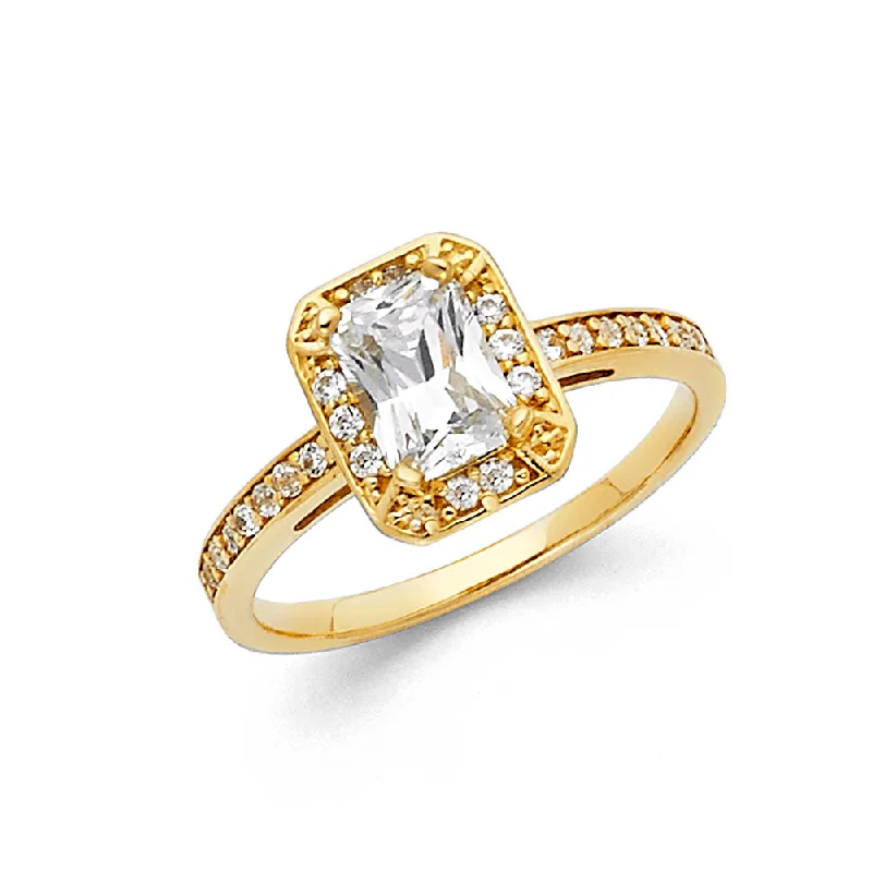 Ladies engagement rings for 30th anniversaries -14K CZ ENGAGEMENT RING